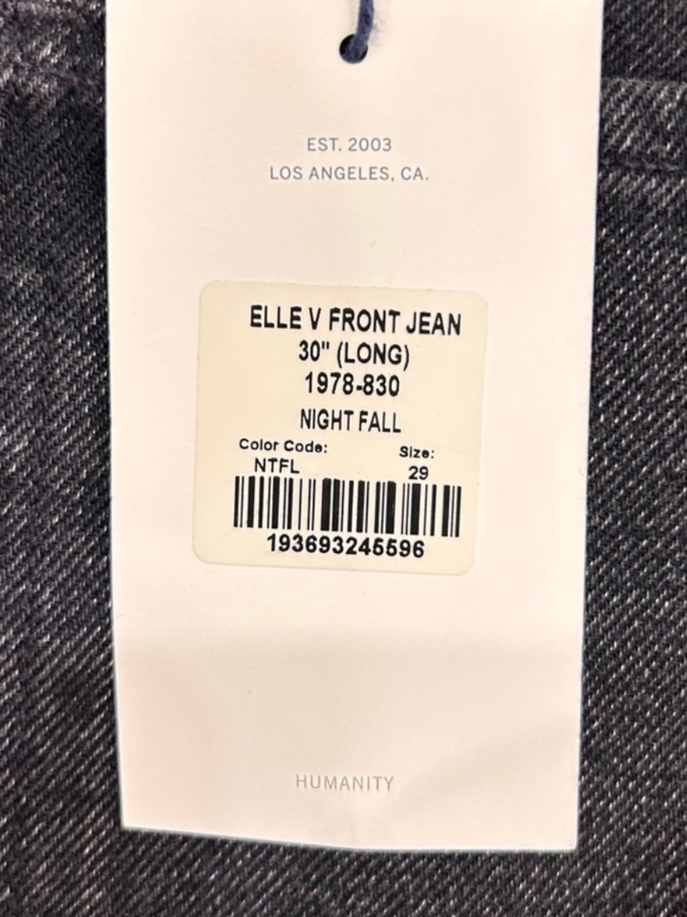 Citizen of Humanity Elle V-Front Black Jeans Nightfall Button Fly size 30 - Picture 5 of 13